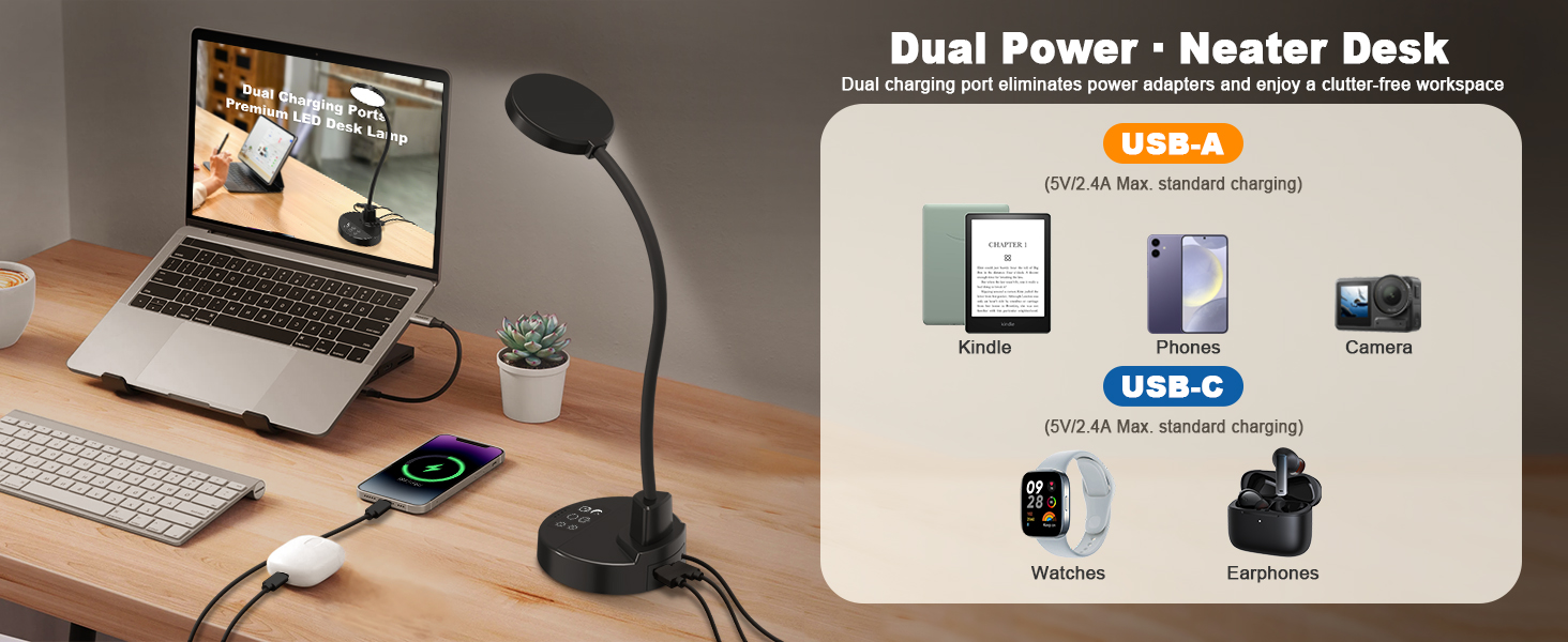 desk lamp with usb charging port