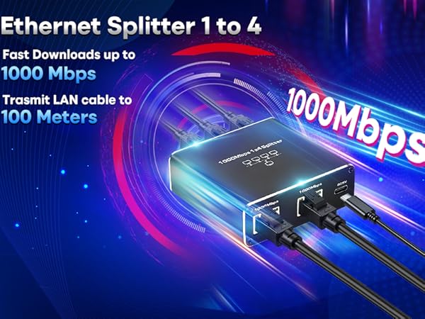 Ethernet splitter 1 to 4