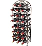 PAG 23 Bottles Arched Freestanding Floor Metal Wine Rack Wine Bottle Holders Stands, Antique Brown