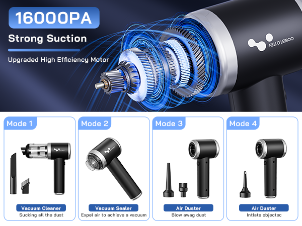 16000PA Car Vacuum Portable Cordless