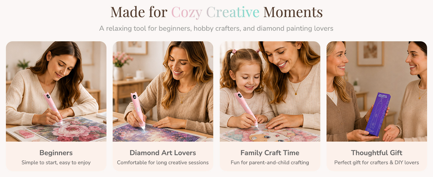 Electric Diamond Painting Vacuum Pen for Adult, Perfect Gift for Beginner Diamond Art Lovers Family
