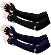 Qeedy 2 Pairs UV Protection Gloves - Non Slip Sun Protection Gloves Sunblock Gloves Summer Outdoo...