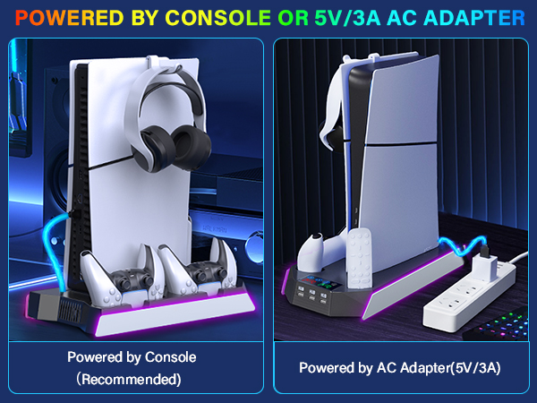 ps5 slim docking station with cooling fan