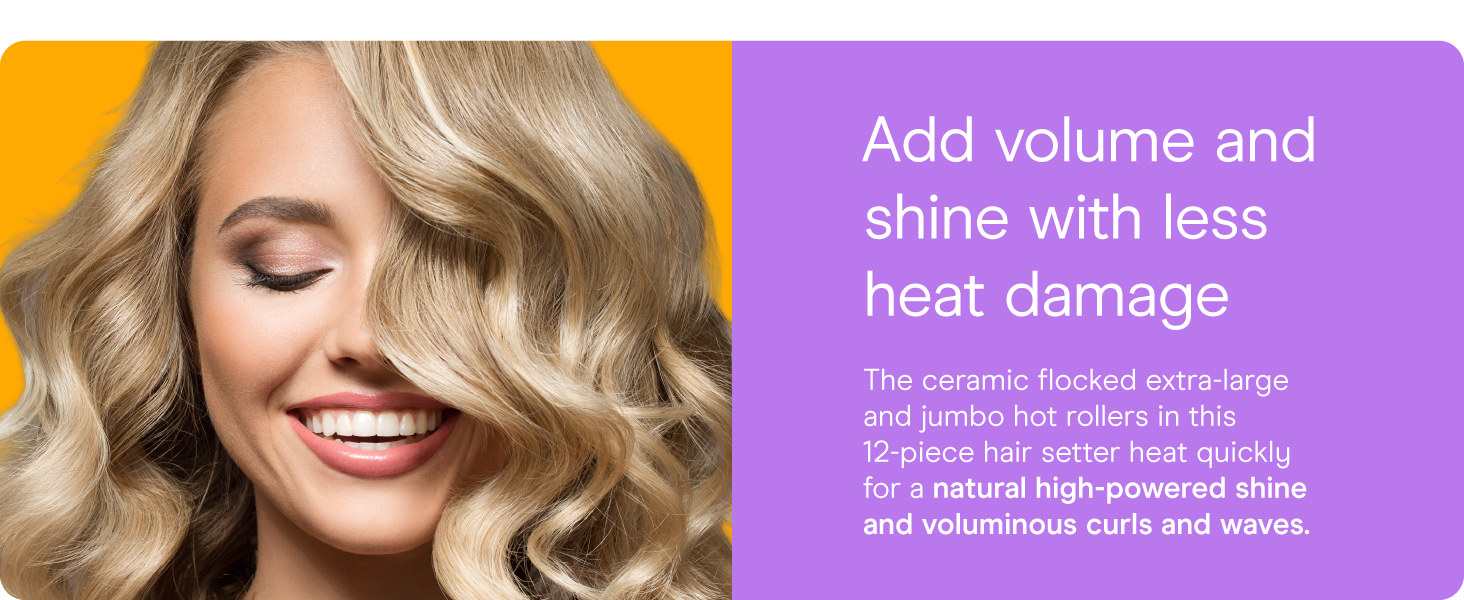 Conair hot rollers heated long medium hair electric jumbo curlers women’s large 12 clips ceramic