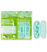Green Bagged Dental Floss Picks 85 Count, Small Travel Size Tooth Flossers Toothpick Compact Case...