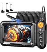 Endoscope Camera with Light, 5-inch Dual Lens 1920P HD Borescope, 7.9mm Camera with 9 LEDs, 16.5f...