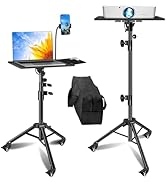 Projector Stand, Laptop Tripod Stand for 29" to 69", Projector Tripod with Mouse Tray &amp; Wheels, A...