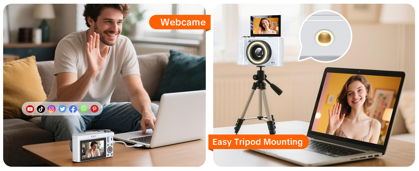 Vlog camera can be connected to a computer as a webcam