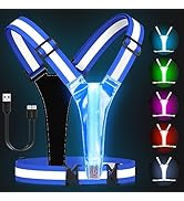 Zacro LED Reflective Vest Running Gear, 5 Lights Colors High Visibility Reflective Running Gear R...