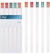 5 Pairs Fiberglass Chopsticks-Reusable Chopsticks Dishwasher Safe, 9.57 inch/24.3cm Matte Non-Sli...