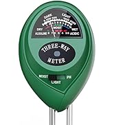 Plant Moisture Meter, 3 in 1 Soil Moisture Light pH Tester, Dr.meter Soil Probe Test Kits for Ind...