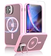 TUNKARMOR Case for iPhone 11 / XR Phone Cover: Window Kickstand & Built-in Magnetic with 2 Pcs Sc...