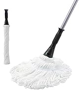 Eyliden Mop with 2 Reusable Heads, Easy Wringing Twist Mop, with 57.5 inch Long Handle, Wet Mops ...