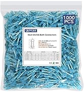 1000 Pcs Blue Heat Shrink Butt Connectors, 16-14 AWG Waterproof Electrical Crimp Wire Splice for ...
