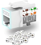 Lysymixs Keystone Jack Cat6 Slim 25 Pack, Cat6 Keystone Jacks 90 Degree, RJ45 Keystone Jack Punch...