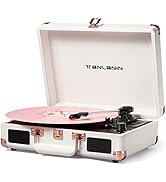 Vinyl Record Player Bluetooth Vintage 3-Speed Portable Suitcase Turntables with Built-in Speakers...