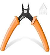 VCELINK Micro Precision Wire Cutter Spring Loaded, 5-Inch Flush Cutter Pliers, Nippers, Small Sid...