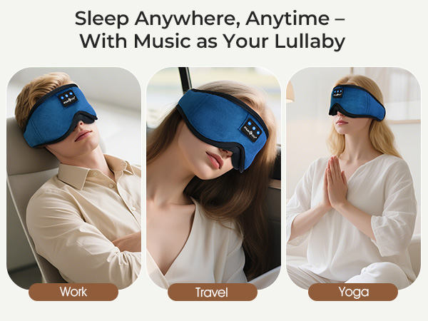 Our Bluetooth sleep mask integrates ultra-thin speakers that support seamless connectivity