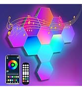 IFTHFOUR Hexagon LED Wall Light Panels: Smart RGB Color-Changing Hexagon Lights with App &amp; Remote...