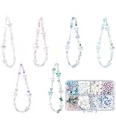 SUNNYCLUE 1 Box 376Pcs 6 Sets Phone Charm Making Kit Glass Star Charms Ocean Summer Themed Pink G...
