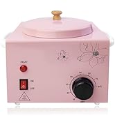 Portable Pink Wax Warmer with Adjustable Temperature and Wax Sticks for Painless Hair Removal for...