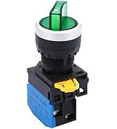 TWTADE 22mm SPST 1 NO Two 2 - Positions Maintained Latching Rotary Shell (Green) LED lamp Select ...