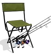 LEADALLWAY Folding Fishing Chair with Rod Holder,Green