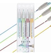SUN-STAR Two Color Line Pen Twiink,C Set, Different 4 Colors Pattern Set, Water-Based Paint Pen, ...