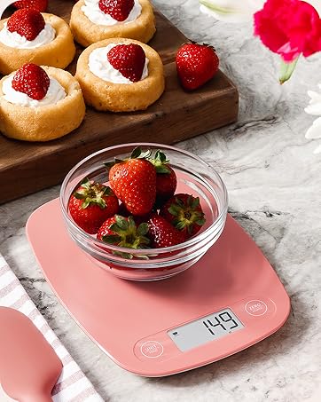Food Scale weighing strawberries