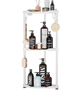 SWTYMIKI Corner Shower Caddy Standing - 3 Tier Stainless Steel Corner Shower Organizer Stand, Lar...