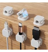 Magnetic Cable Clips 6 Pack, Adjustable Cable Management Cord Organizer, Adhesive Wire Holder Kee...