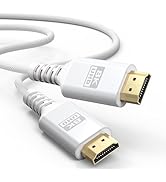 UVOOI 8K White HDMI Cable 6.6FT/2M, 48Gbps Ultra High Speed HDMI 2.1 Cable eARC Braided HDMI Cord...