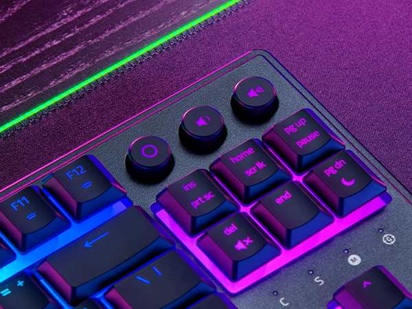 pause play skip adjustable customizable brightness volume RGB convenient control