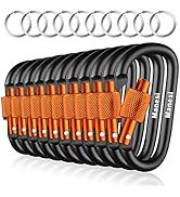 3”D-Clip Durable Locking Carabiner Keychain Clip,Keychain Clip Hook, Spring Snap Hook, Set of 10