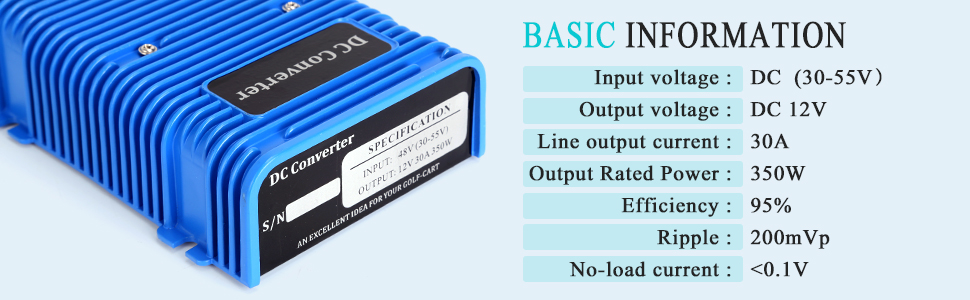 Universal Golf Cart Voltage Reducer DC Converter