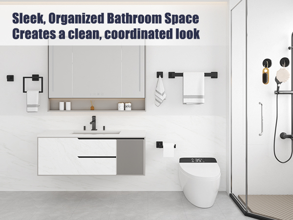 black bathroom accessories