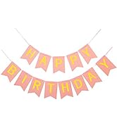WESTGO Birthday Decorations, Pink and Golden Premium Quality Happy Birthday Banners with Golden S...