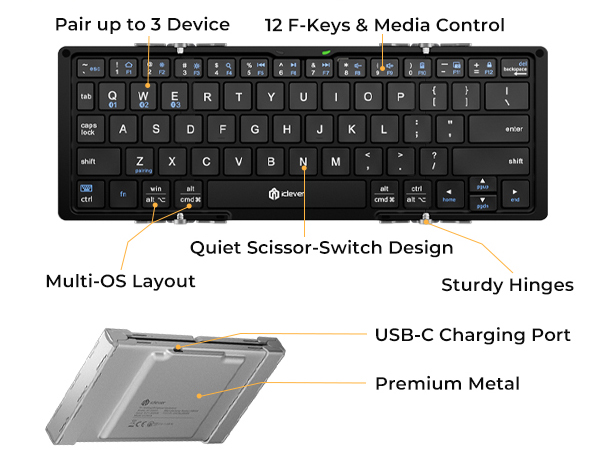 Foldable Bluetooth Keyboard
