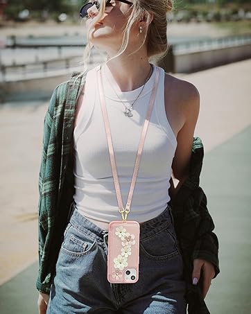 iphone 13 wallet case for women with strap