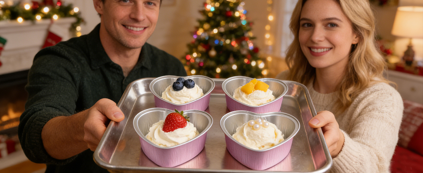 Mini Cake Pans with Lids Small Disposable Aluminum Foil Cupcake Loaf Pans for Party