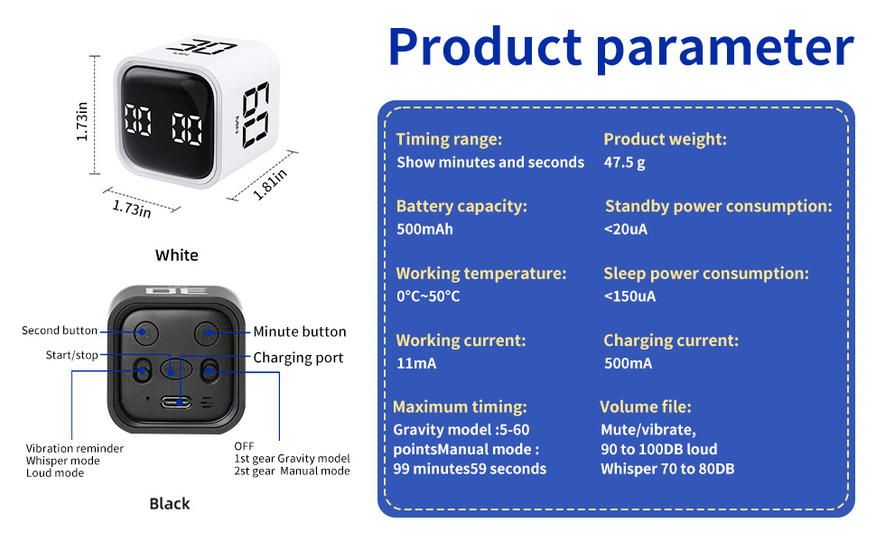 Product parameter:compact appearance,Product button,built-in battery,type-c charging