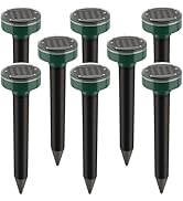 8 Pack Mole Repellent Solar Powered, Snake Repellent Outdoor for Yard, Ultrasonic Deterrent Stake...