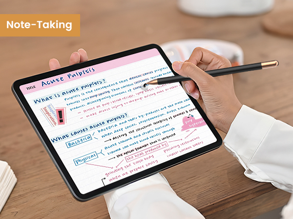 The tablet stylus is perfect for note-taking