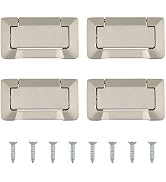 MOROBOR 4Pcs Nickel Pocket Doors Drawer Handle Flush Ring Pull, Hidden Furniture Handle with Scre...