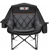 Overmont Oversized XL Camping Chair for Adults - 500lbs Support Heavy-Duty Padded Folding Chair w...