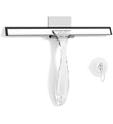 AmazerBath Shower Squeegee for Glass Doors, All-Purpose Squeegee with Suction Hook &amp; Adhesive Hoo...