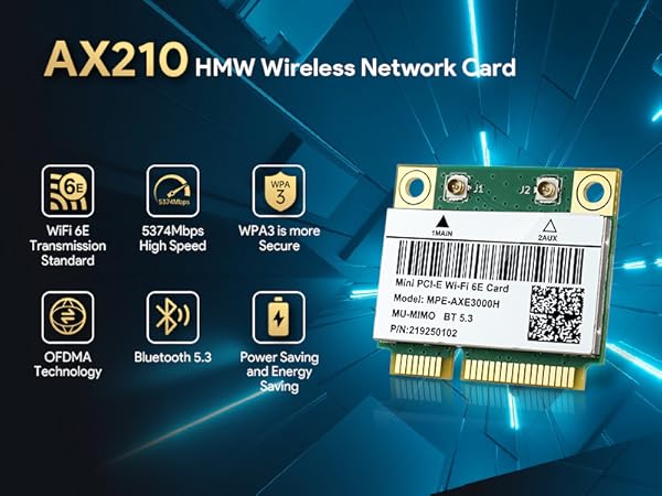 WiFi 6E AX210HMW Mini-PCIE Interface WiFi Adapter Network Card