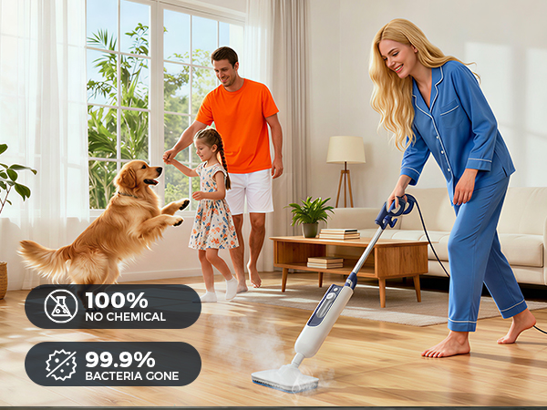 powerful steam lifts dirt and protect your families and pets