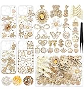RQAYE Junk case charms,junk case Kit for Customizing Diy Cases,With Cute Bow,Flatback Pearls,Lett...