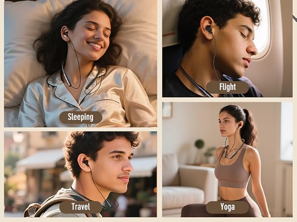 Bluetooth sleeping earbuds, headphones for fligt travel yoga sleeping